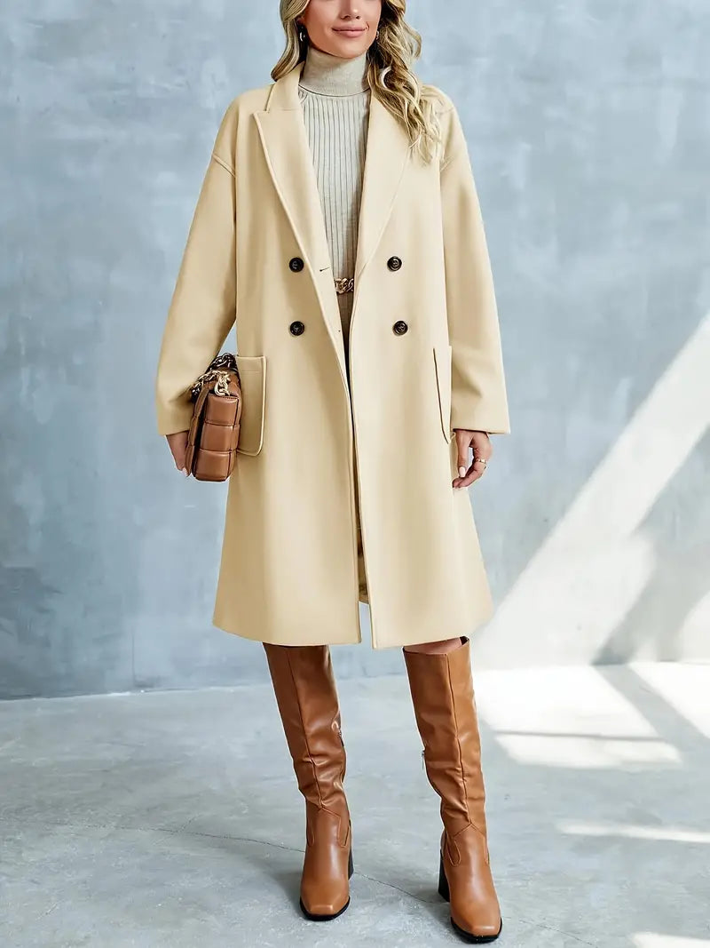 Victoria | Damen Winter-Doppelreihermantel mit Taschen - Elle Zürich