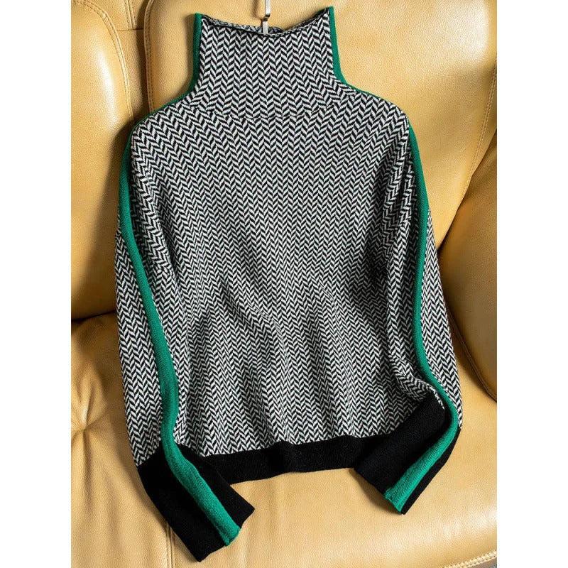 Emma | Damen Strickpullover mit geometrischem Muster - Elle Zürich