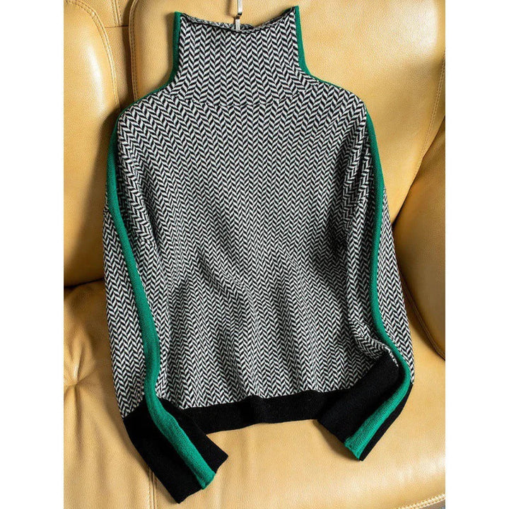 Emma | Damen Strickpullover mit geometrischem Muster - Elle Zürich