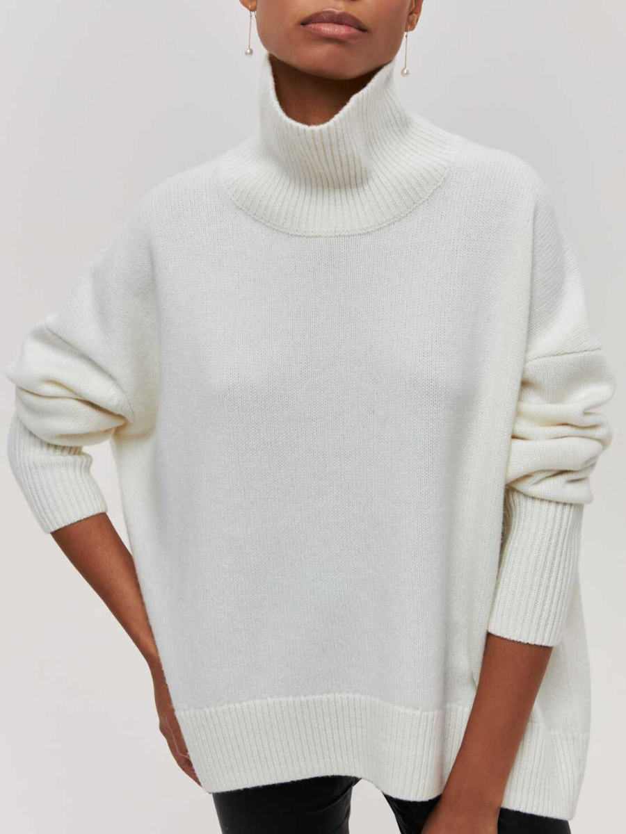 Emma | Damen Oversize Rollkragen Winter Strickpullover - Elle Zürich