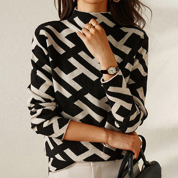 Daniela | Lässiger Geometrischer Pullover für Damen - Elle Zürich