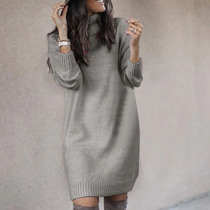 Annika | Damen Winter-Strickkleid mit Rollkragen - Elle Zürich