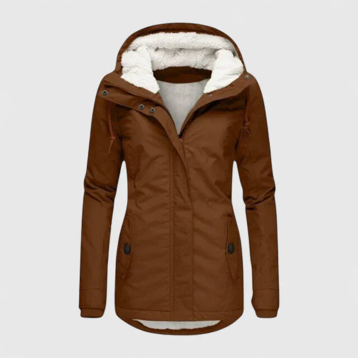 Julia | Damen Winter Parka Jacke mit Fleece-Futter und Kapuze - Elle Zürich