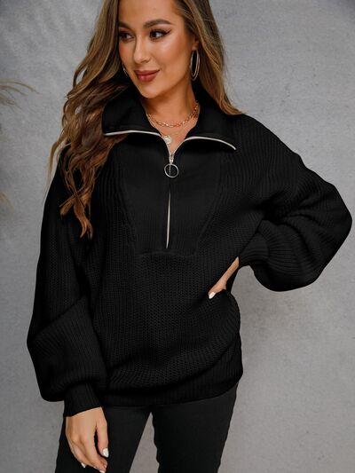 Daniela | Lässiger Halber Reißverschluss Pullover Damen - Elle Zürich