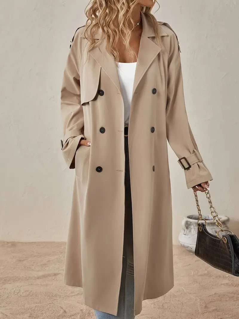 Leonie | Stylischer Langer Trenchcoat Knöpfen - Elle Zürich