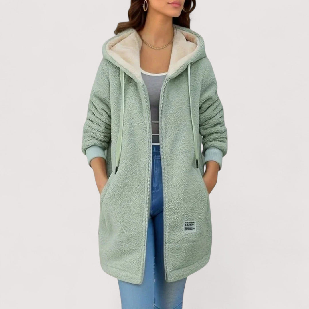 Ella | Damen Winter Fleecejacke mit Kapuze - Elle Zürich