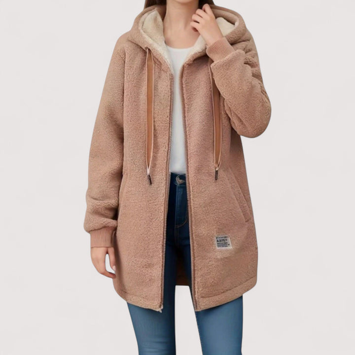 Ella | Damen Winter Fleecejacke mit Kapuze - Elle Zürich