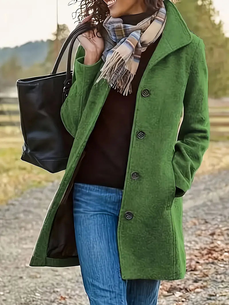 Eva | Damen Wintermantel aus Wolle mit Knopfverschluss - Elle Zürich