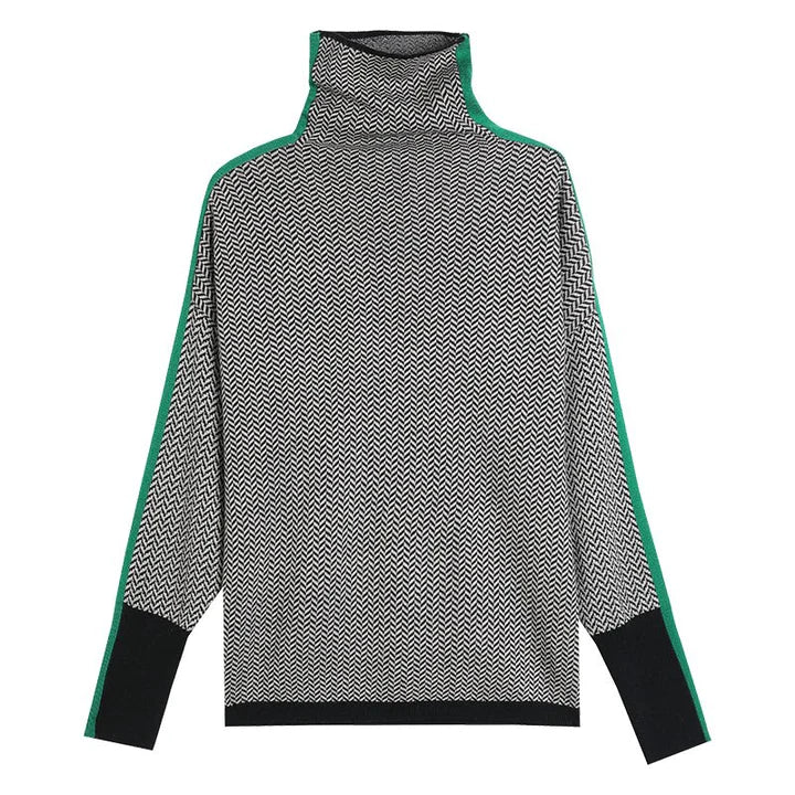 Emma | Damen Strickpullover mit geometrischem Muster - Elle Zürich