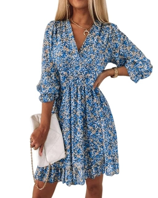 Laura | Elegantes Boho Sommerkleid mit V-Ausschnitt - Elle Zürich