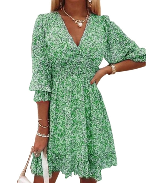 Laura | Elegantes Boho Sommerkleid mit V-Ausschnitt - Elle Zürich