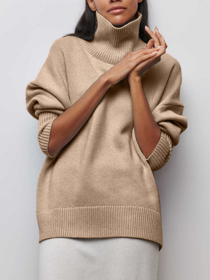 Emma | Damen Oversize Rollkragen Winter Strickpullover - Elle Zürich