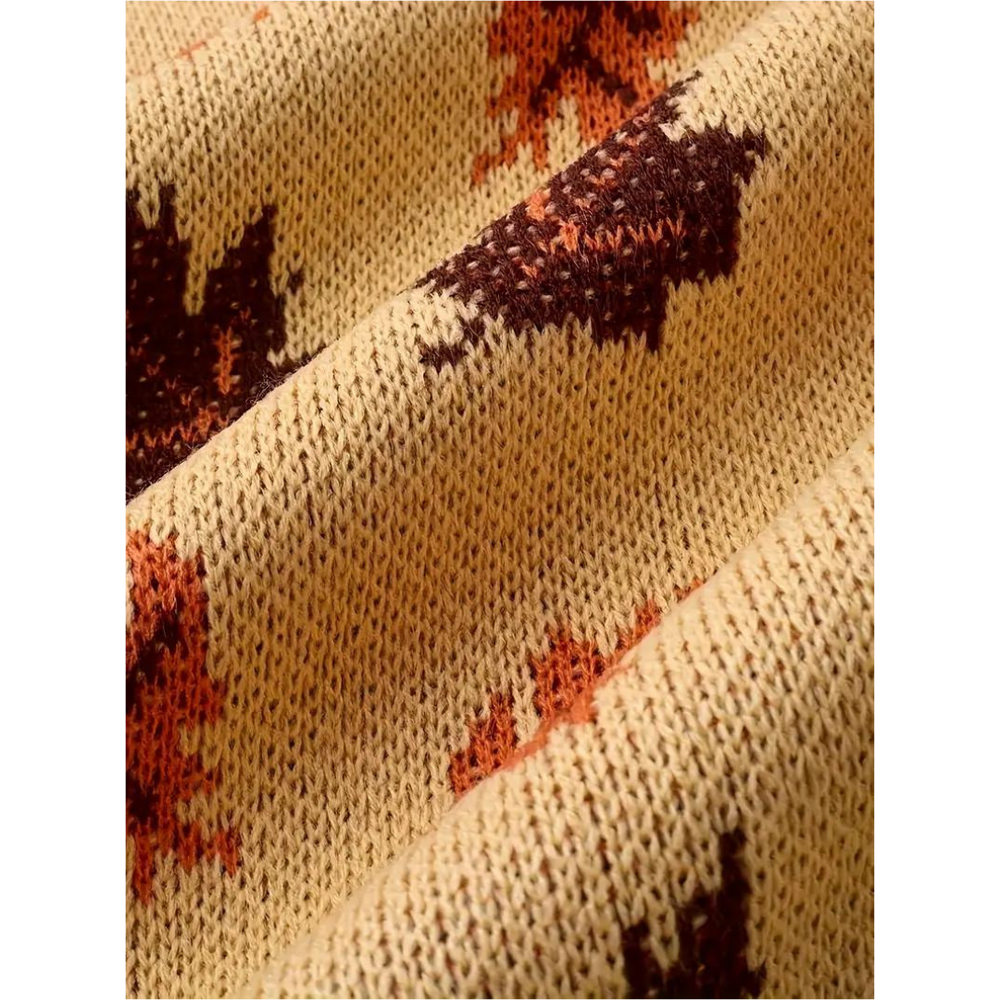 Jacqueline | Damen Winterpullover mit Blattmuster - Elle Zürich