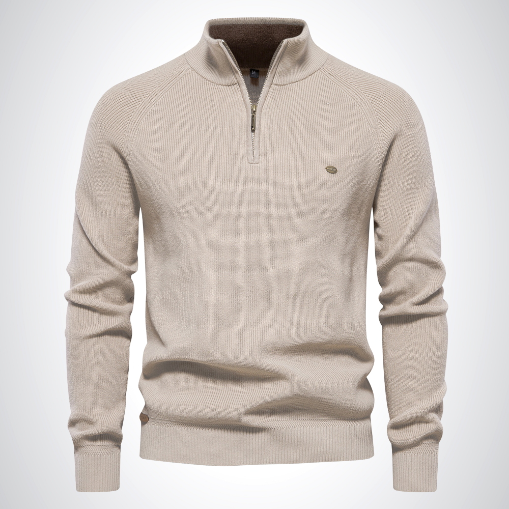 Aiden | Baumwoll-Halbreißverschluss-Pullover - Elle Zürich