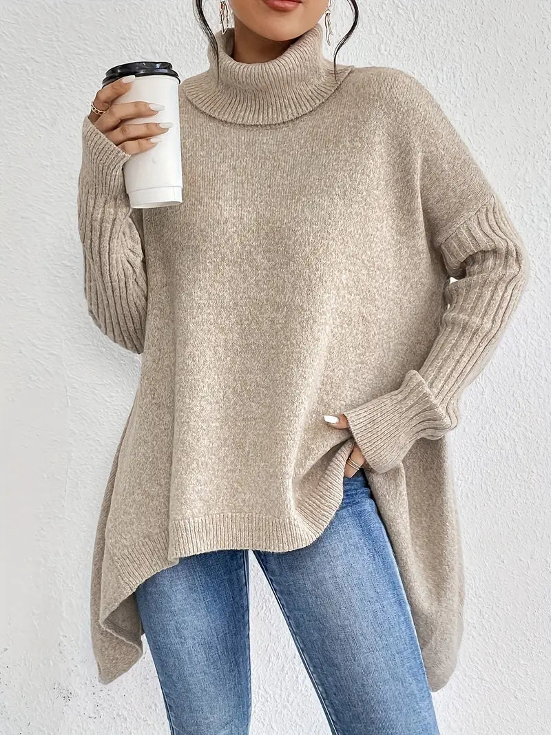 Britney | Damen Oversized Rollkragenpullover für den Winter