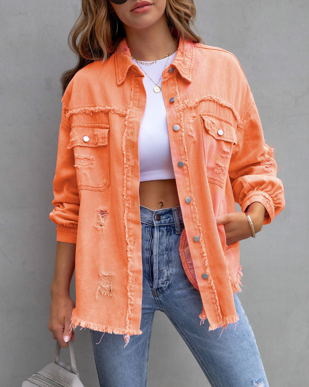 Pauline | Damen Winter Used-Jeansjacke - Elle Zürich