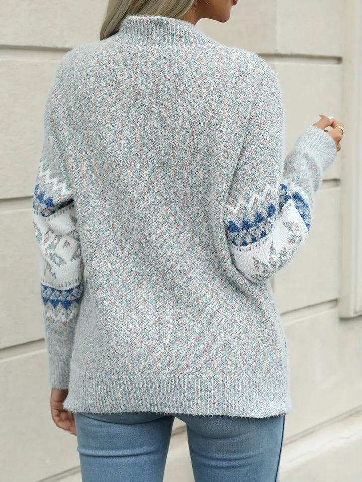Angela | Damen Winter Schneeflocken Strickpullover - Elle Zürich