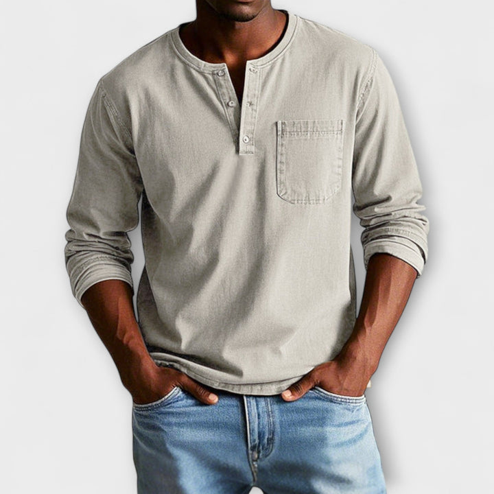 Fabian | Herren Freizeit Langarm Hemd mit Knöpfen
