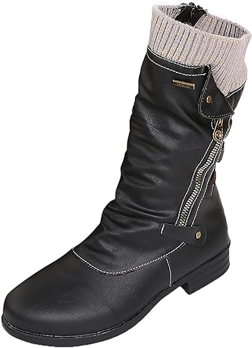 Felicia | Damen Stiefel Mid Calf mit seitlichem Reißverschluss - Elle Zürich