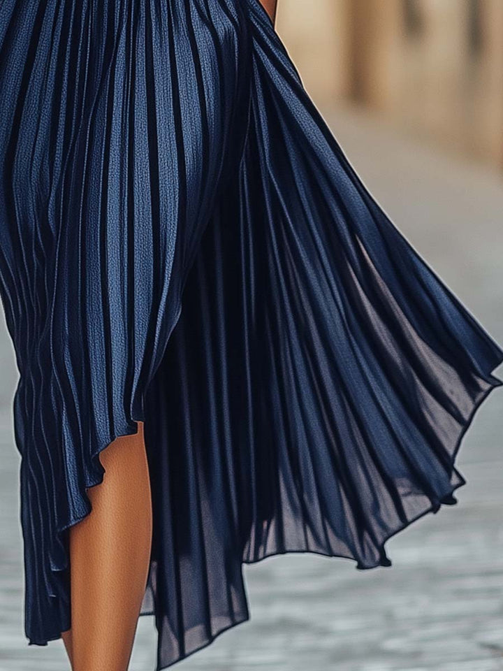 Kirsten | Elegantes One-Shoulder Plissiertes Kleid - Elle Zürich