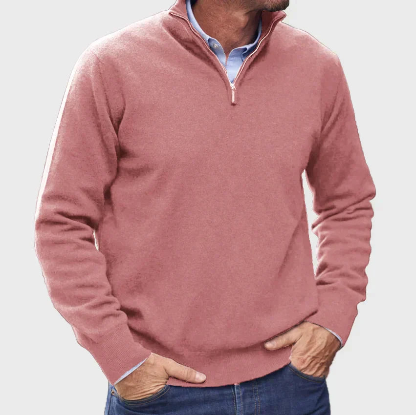 Uwe | Herren Klassischer Halbreißverschluss Strickpullover - Elle Zürich