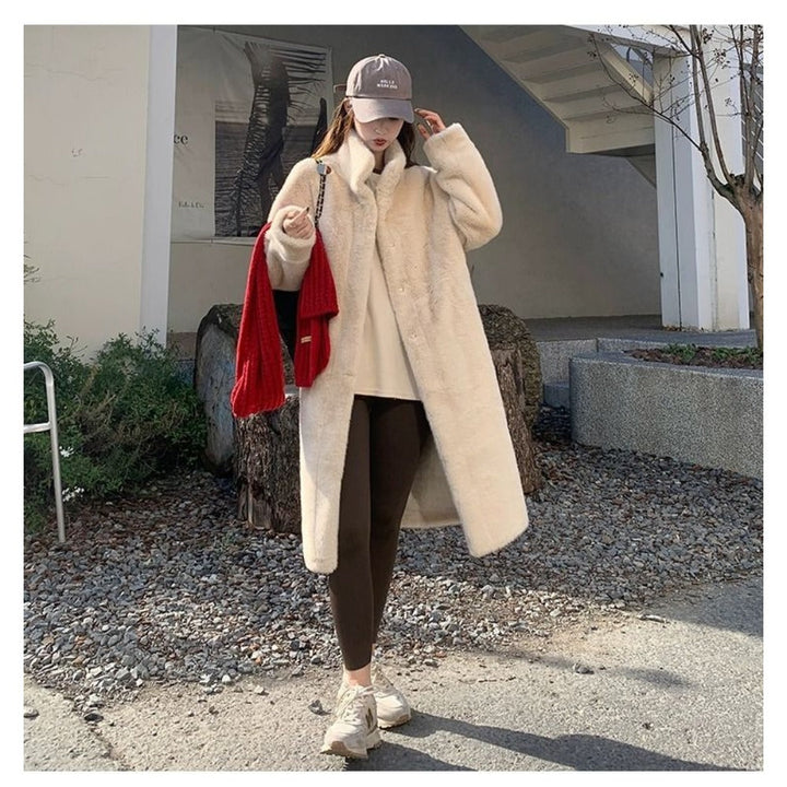 Dorothea | Damen Eleganter Kunstpelz Maxi Wintermantel