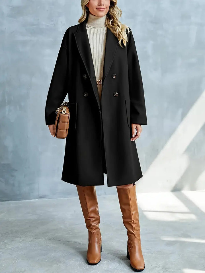 Victoria | Damen Winter-Doppelreihermantel mit Taschen - Elle Zürich