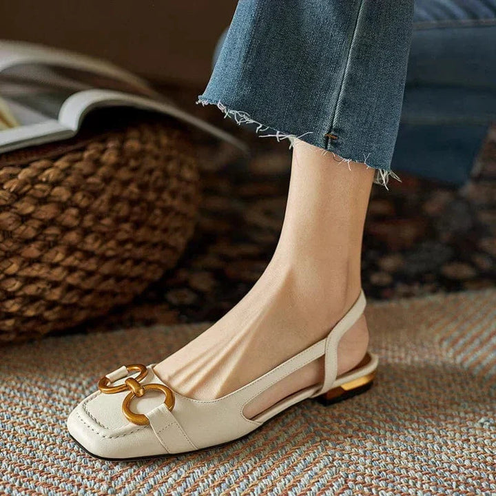 Julia | Stilvolle Damen Slingback Ballerinas mit Schnallen Akzent - Elle Zürich