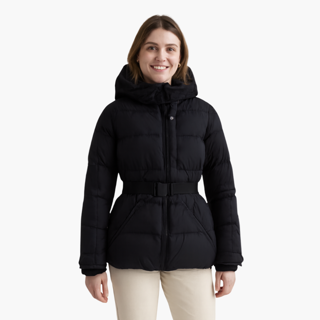 Marie | Damen Warmer Steppmantel mit Kapuze für Kalte Winter