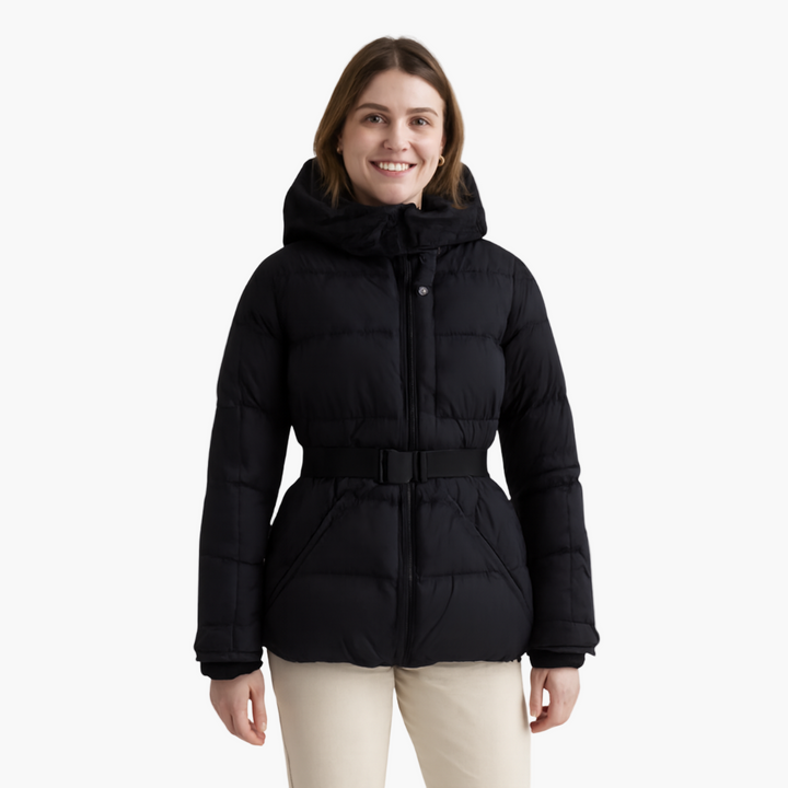 Marie | Damen Warmer Steppmantel mit Kapuze für Kalte Winter