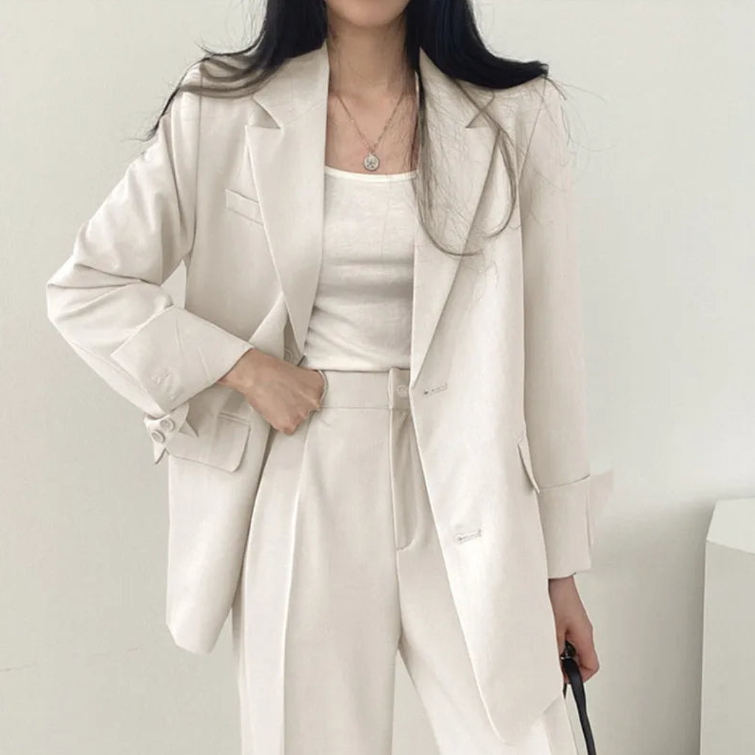 Karin | Damen Oversize Blazer und Hose mit weitem Bein - Elle Zürich