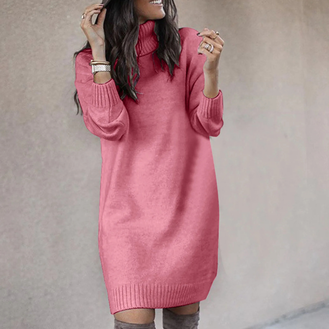 Annika | Damen Winter-Strickkleid mit Rollkragen - Elle Zürich