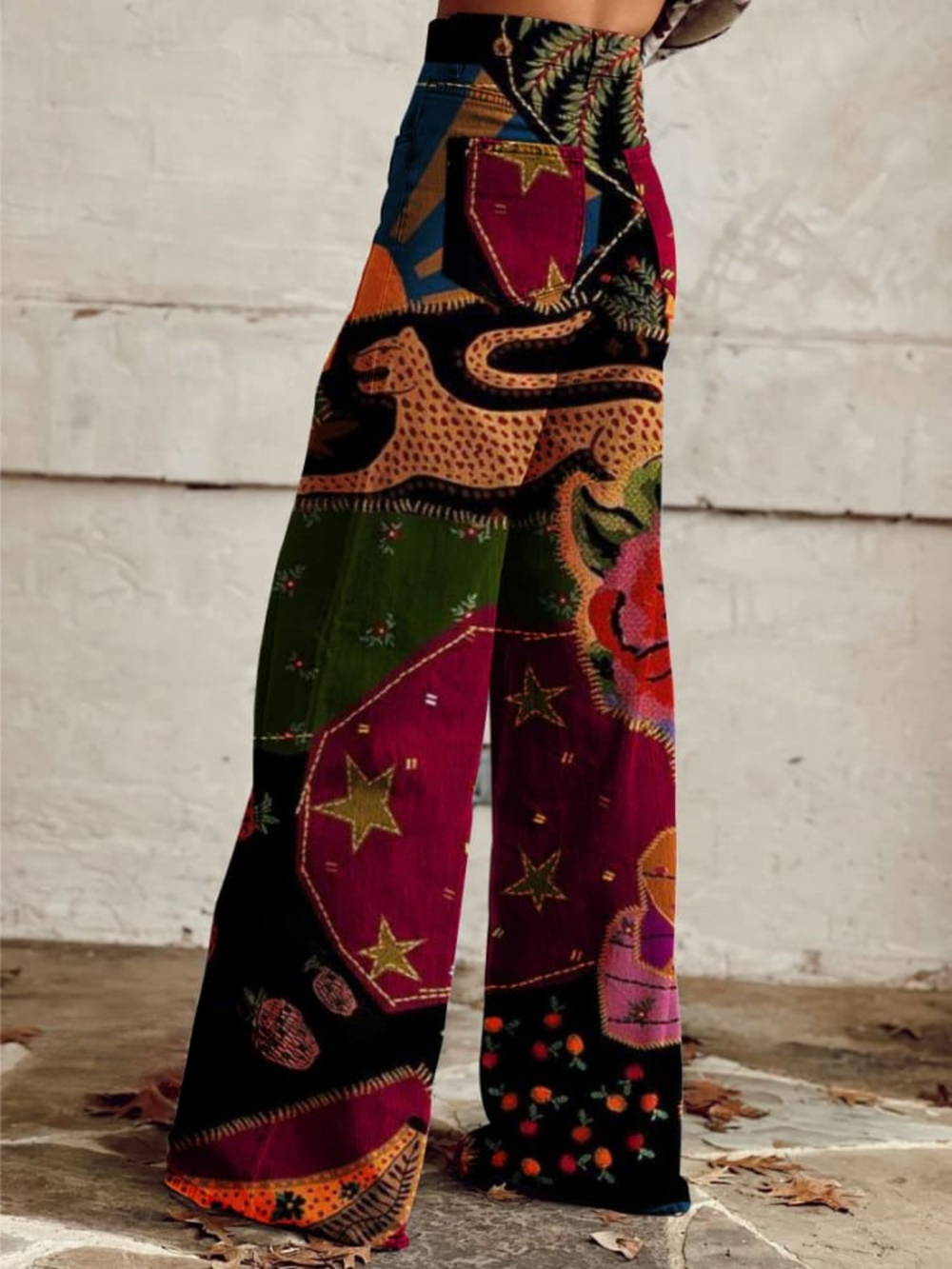 Renate | Boho-Jeans mit Patchwork-Print - Elle Zürich