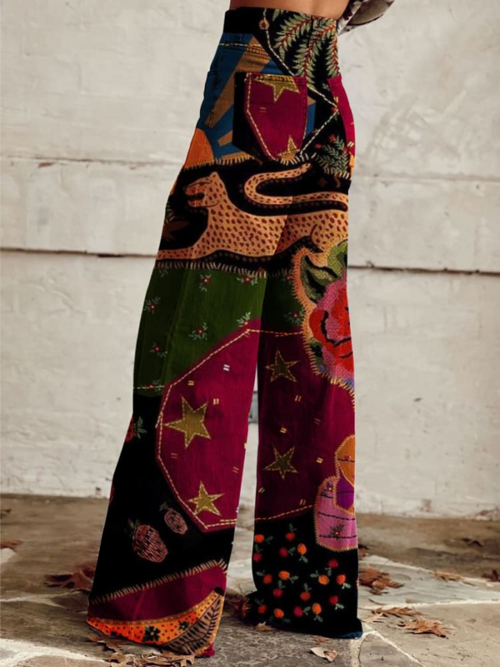 Renate | Boho-Jeans mit Patchwork-Print - Elle Zürich