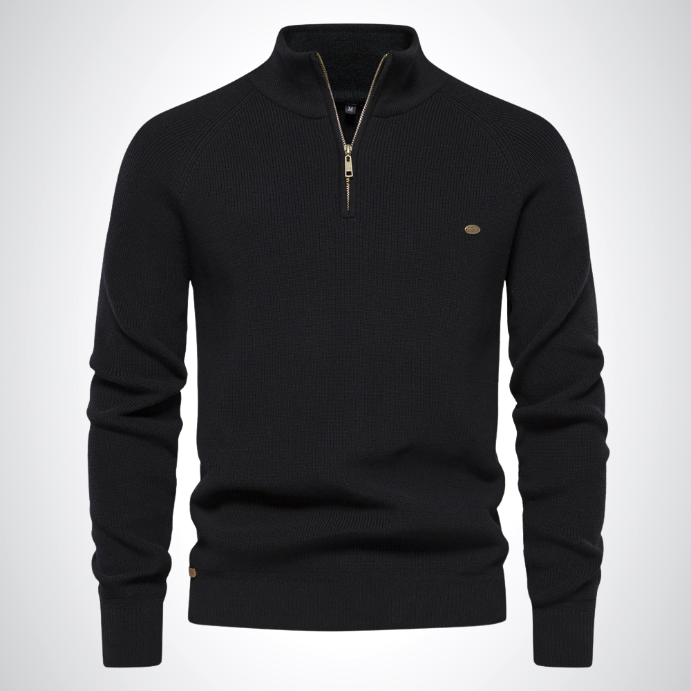 Aiden | Baumwoll-Halbreißverschluss-Pullover - Elle Zürich