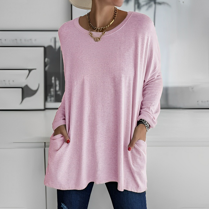 Kerstin | Stylischer Langer Pullover mit Taschen - Elle Zürich