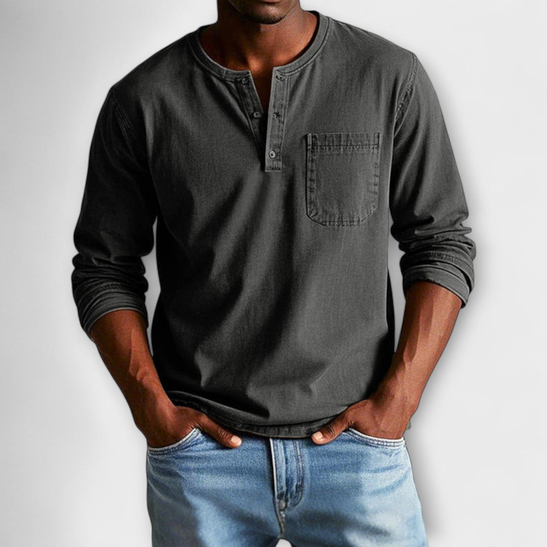 Fabian | Herren Freizeit Langarm Hemd mit Knöpfen