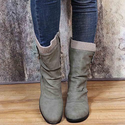 Felicia | Damen Stiefel Mid Calf mit seitlichem Reißverschluss - Elle Zürich