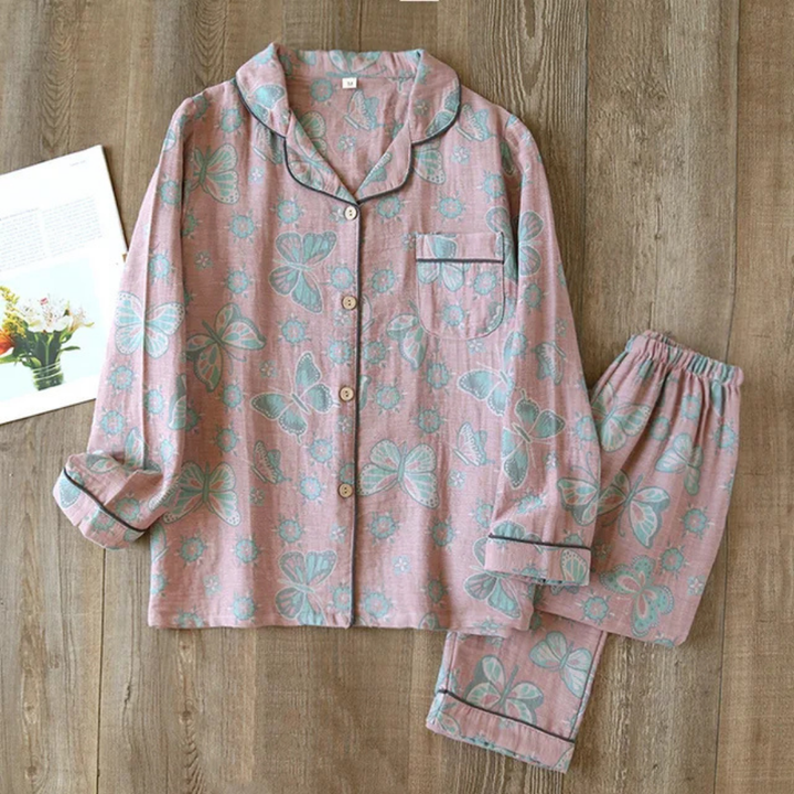 Kerstin | Damen Floral Langarm Schlafanzug Set - Elle Zürich