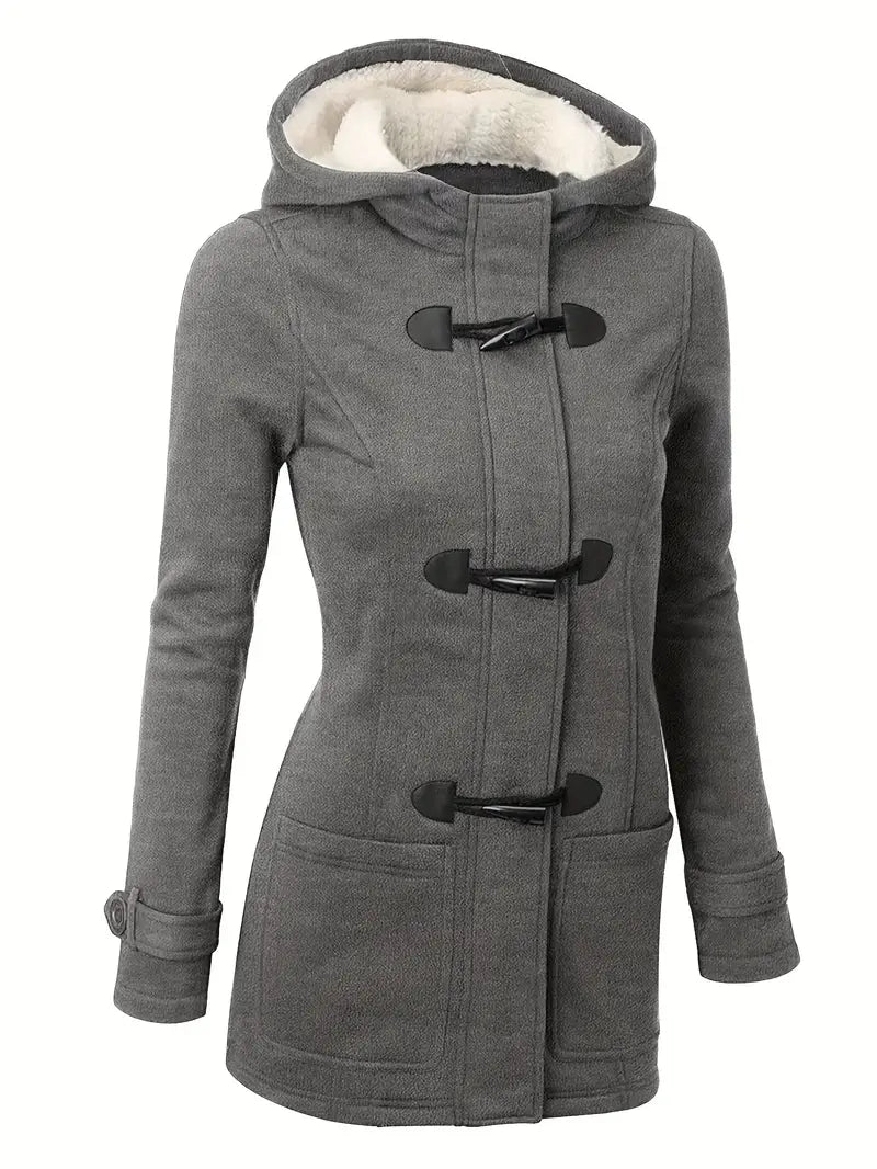 Felicia | Damen Winter-Dufflecoat aus Wolle mit Kapuze - Elle Zürich