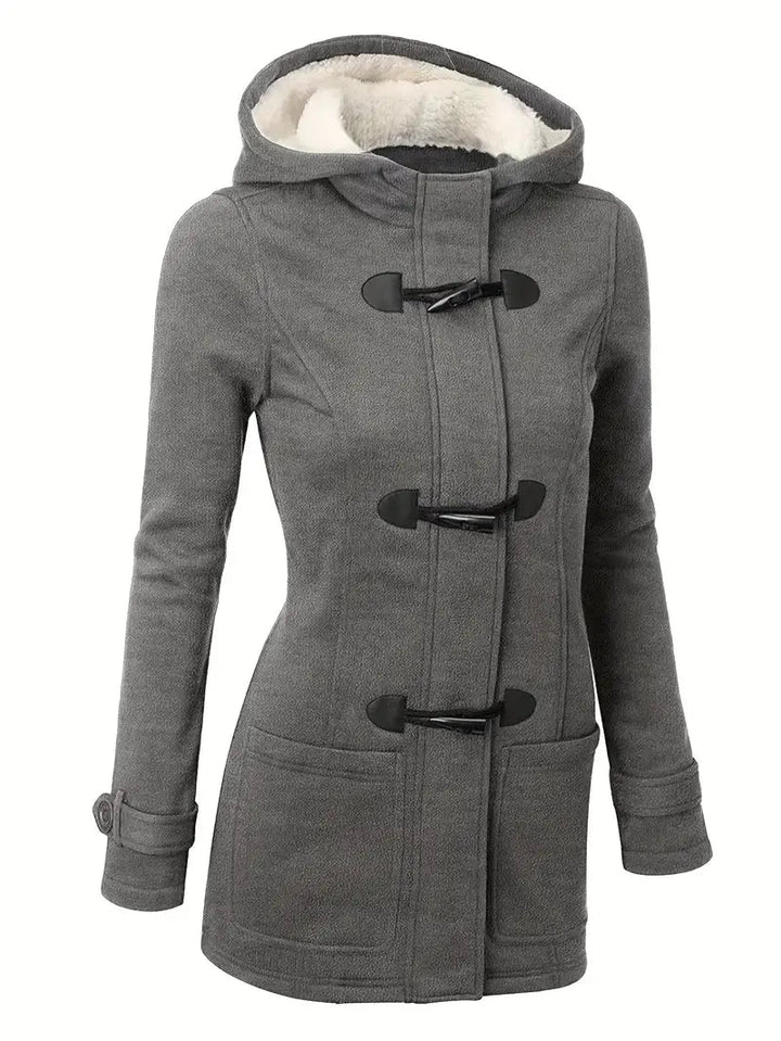 Felicia | Damen Winter-Dufflecoat aus Wolle mit Kapuze - Elle Zürich