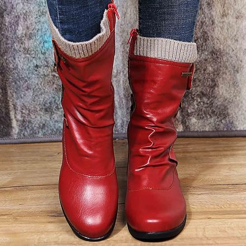 Felicia | Damen Stiefel Mid Calf mit seitlichem Reißverschluss - Elle Zürich