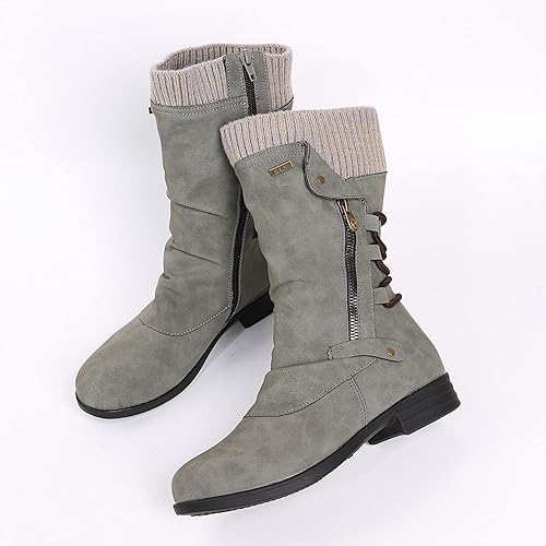 Felicia | Damen Stiefel Mid Calf mit seitlichem Reißverschluss - Elle Zürich