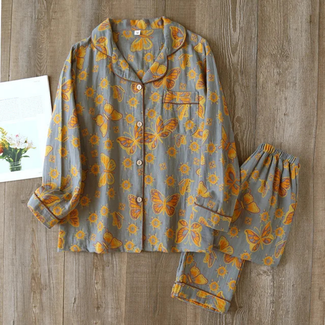 Kerstin | Damen Floral Langarm Schlafanzug Set - Elle Zürich
