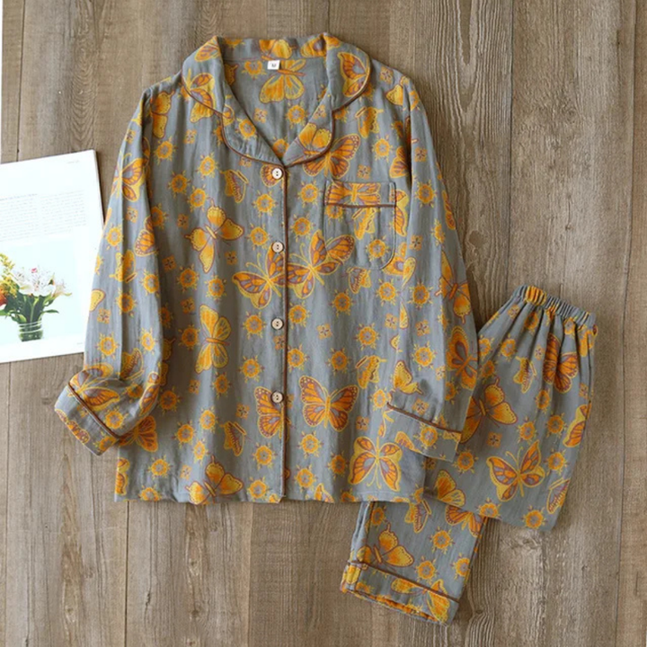Kerstin | Damen Floral Langarm Schlafanzug Set - Elle Zürich