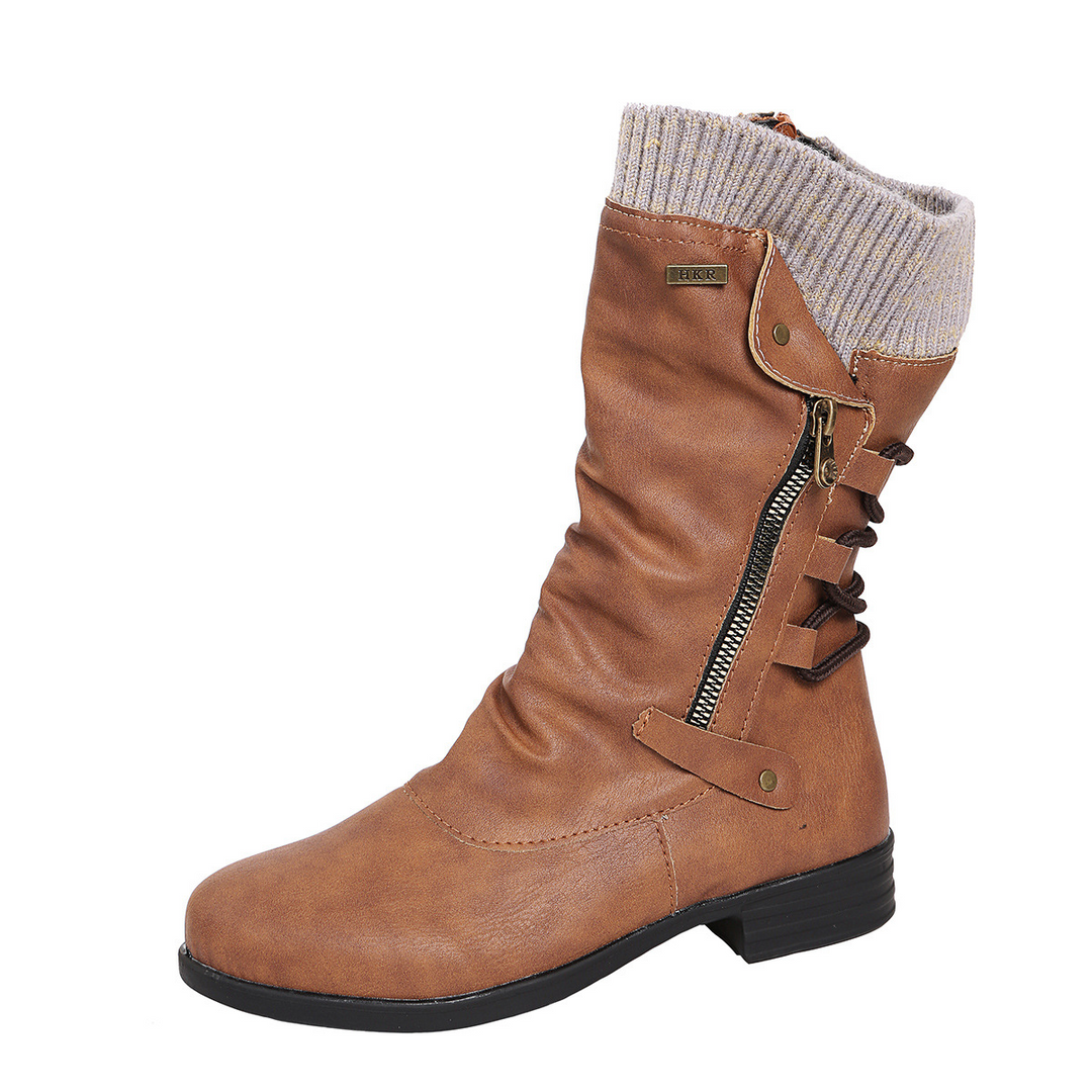 Felicia | Damen Stiefel Mid Calf mit seitlichem Reißverschluss - Elle Zürich