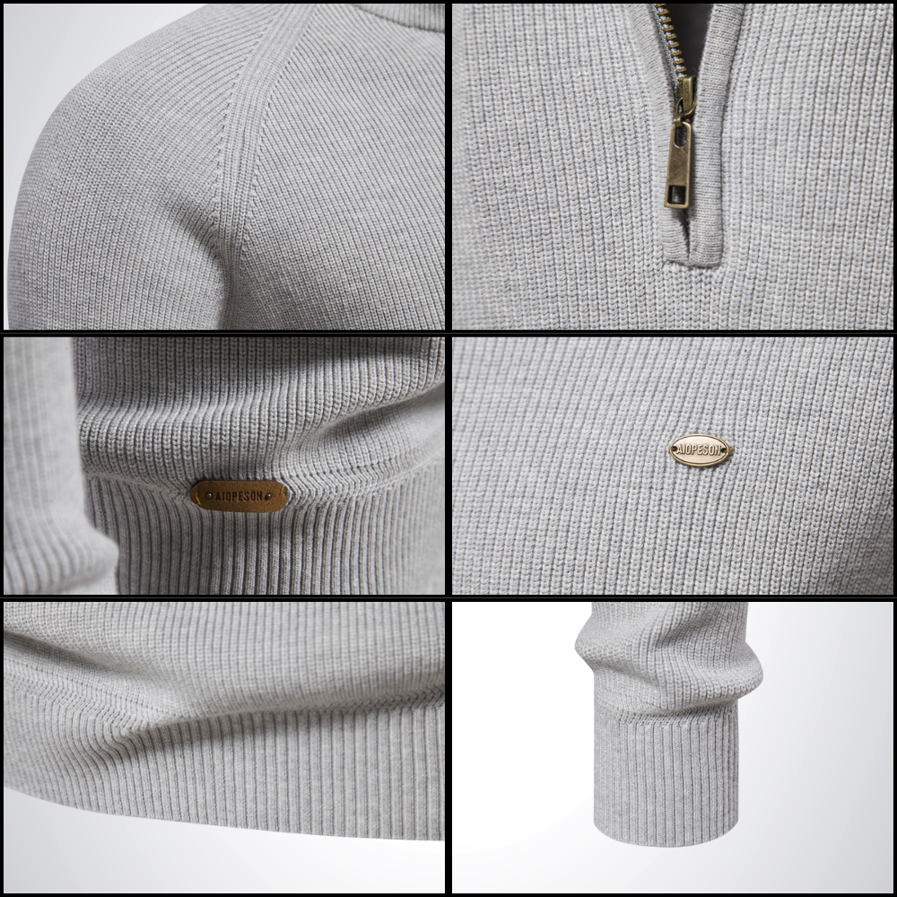 Aiden | Baumwoll-Halbreißverschluss-Pullover - Elle Zürich
