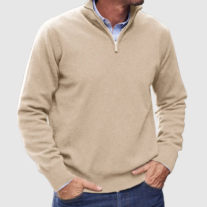 Uwe | Herren Klassischer Halbreißverschluss Strickpullover - Elle Zürich