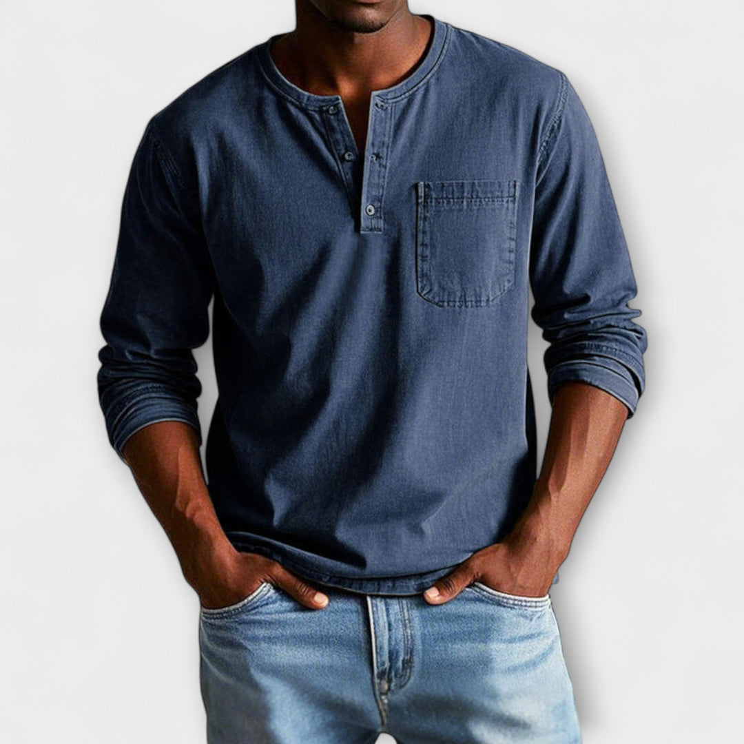 Fabian | Herren Freizeit Langarm Hemd mit Knöpfen