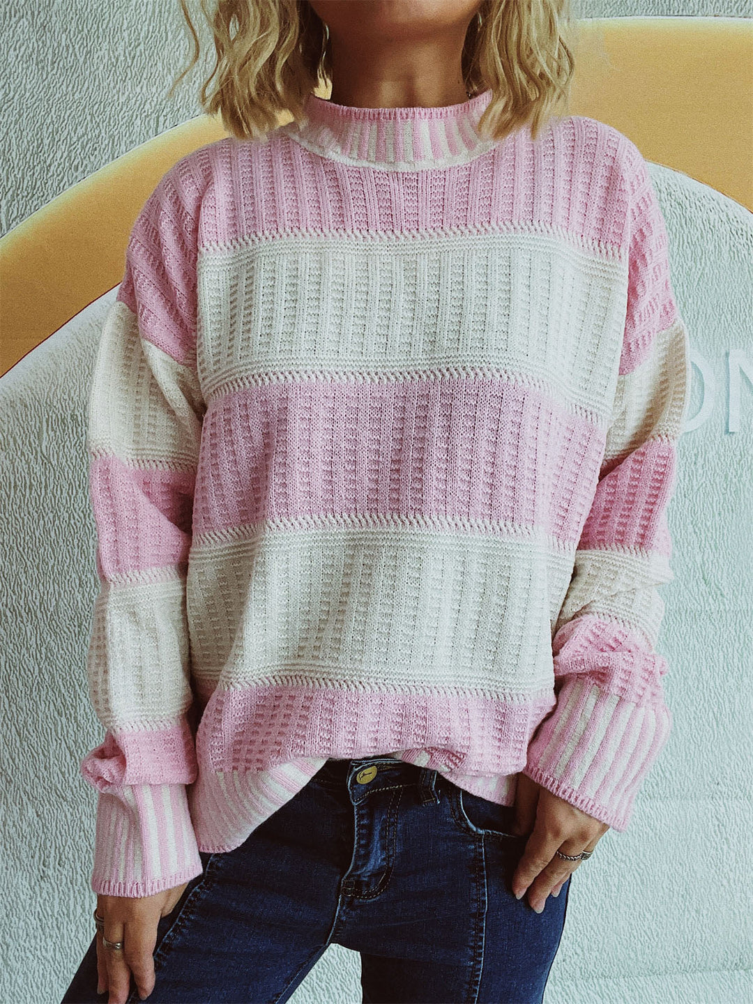 Karla | Damen Winterpullover mit Streifen und Rippdetails - Elle Zürich